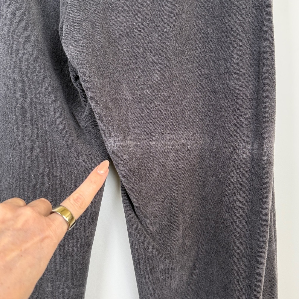 Barefoot Dreams Beach Cozy Terry Crop Wide Leg Carbon Grey Lounge Pants Medium - Picture 7 of 10